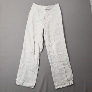 Travelsmith Womens Khaki Herringbone Straight Leg Linen Blend Pants, Size 6